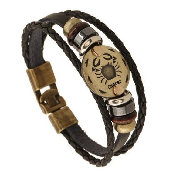 Brand NEW Cancer Zodiac Sign Gift Men Bracelet - Picture 1 of 3